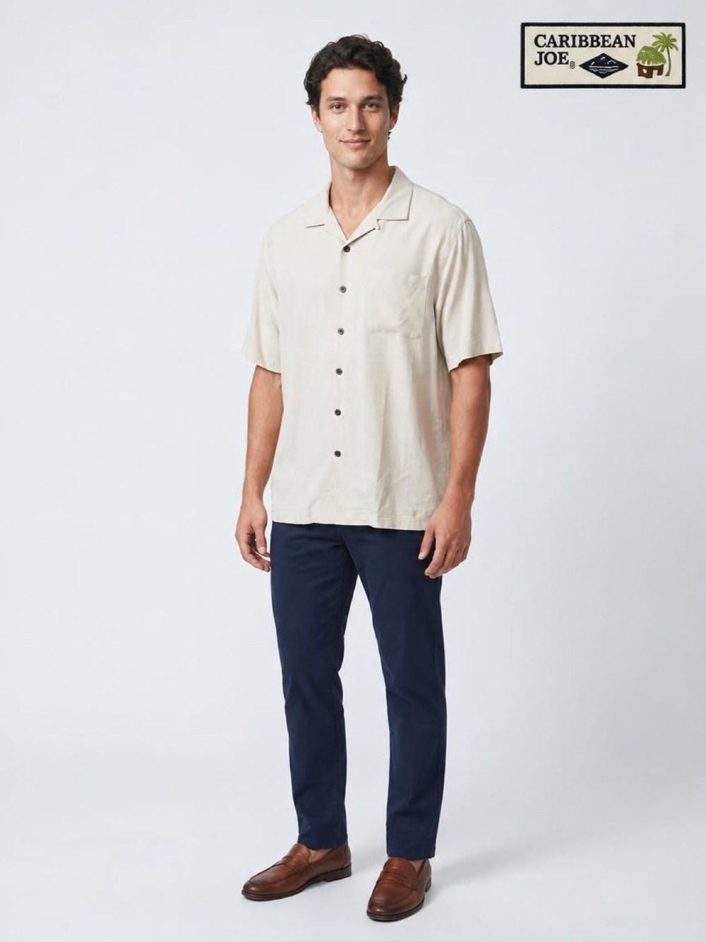 Caribbean Joe “Let’s Go” Silk Blend Button-Up Shirt – Size L